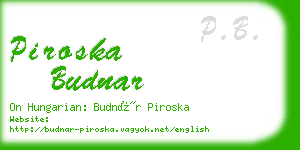 piroska budnar business card